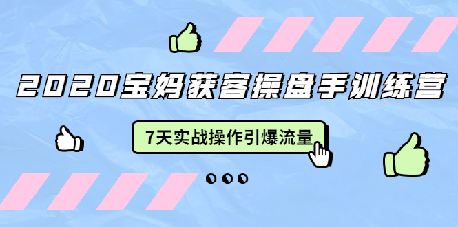 2020宝妈获客操盘手训练营：7天实战操作引爆 母婴、都市、购物宝妈流量-乌龙学社