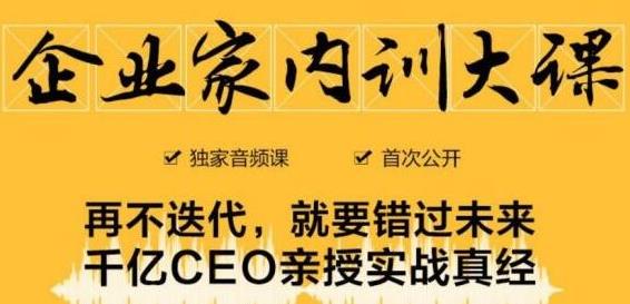 企业家内训大课，未来企业必学经验，价值1299元-乌龙学社