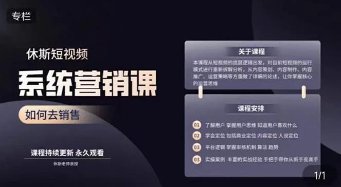 休斯短视频系统运营大课，你掌握核心的运营思维 价值7800元-乌龙学社