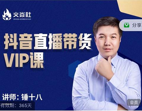 锤十八-抖音直播带货VIP课，专注直播带货有效盈利模式-乌龙学社