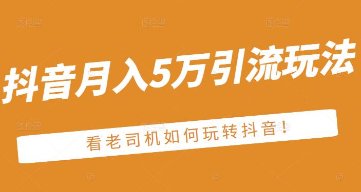 老古董·抖音月入5万引流玩法，看看老司机如何玩转抖音(附赠：抖音另类引流思路)-乌龙学社