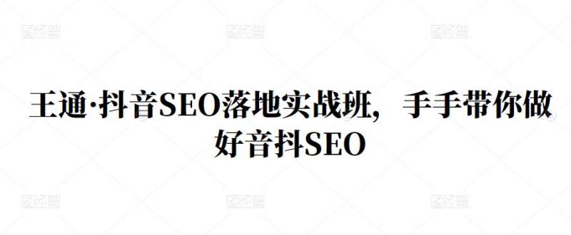 王通·抖音SEO落地实战班，手‬手带你做好音抖‬‬SEO-乌龙学社