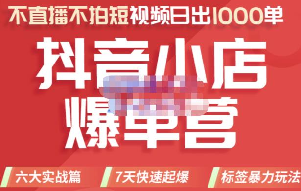 推易电商·2022年抖音小店爆单营，不直播、不拍短视频、日出1000单，暴力玩法-乌龙学社