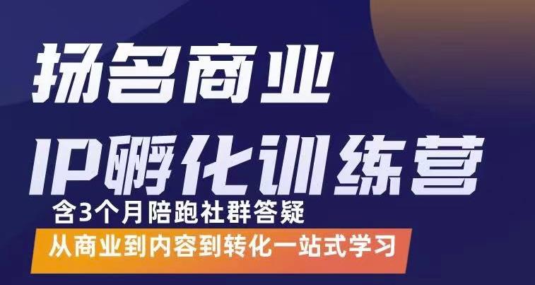 杨名商业IP孵化训练营，从商业到内容到转化一站式学 价值5980元-乌龙学社