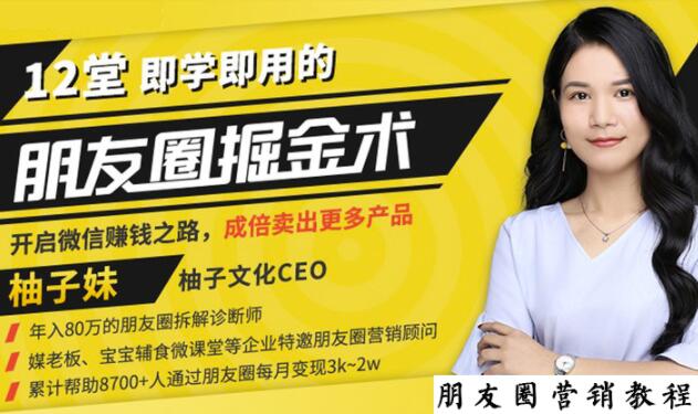 【营销必学】12堂学之即用的朋友圈掘金术：开启你的副业赚钱之路-乌龙学社
