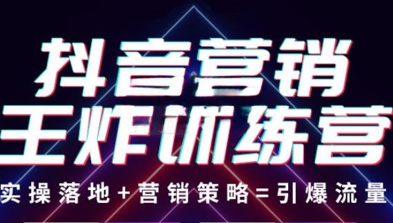 抖音营销王炸训练营，实操落地+营销策略=引爆流量（价值8960元）-乌龙学社