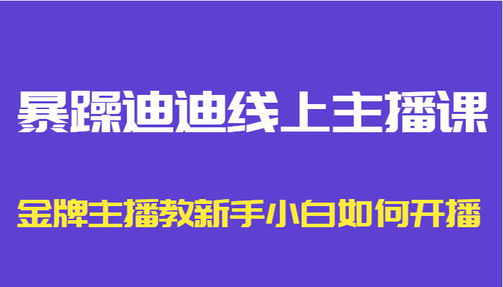 暴躁迪迪线上主播课，金牌主播教新手小白如何开播-乌龙学社