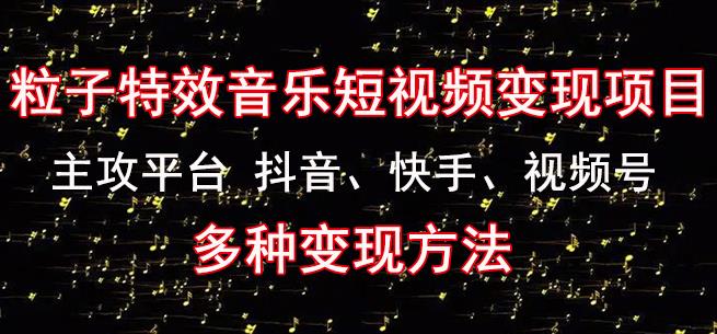 黄岛主《粒子特效音乐短视频变现项目》主攻平台抖音、快手、视频号多种变现方法-乌龙学社