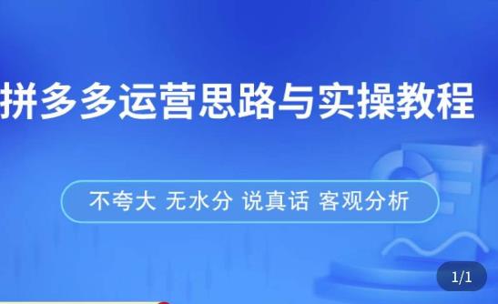 拼多多店铺运营思路与实操教程，快速学会拼多多开店和运营，少踩坑，多盈利-乌龙学社