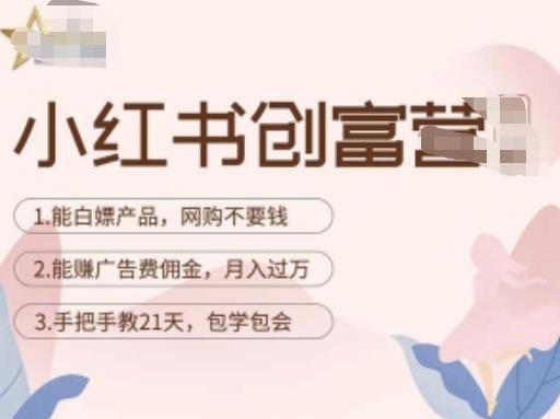 小红书创富营-教小红书带货，陪跑21天，教你赚广告费佣金，月入过万-乌龙学社