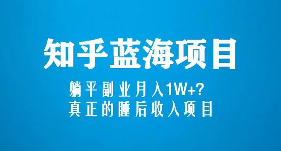 知乎蓝海玩法，躺平副业月入1W+，真正的睡后收入项目（6节视频课）-乌龙学社