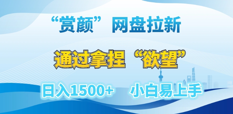 “赏颜”网盘拉新赛道，通过拿捏“欲望”日入1500+，小白易上手【揭秘】-乌龙学社