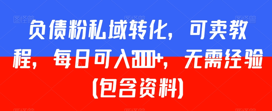 负债粉私域转化，可卖教程，每日可入2000+，无需经验（包含资料）【揭秘】-乌龙学社