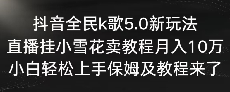 抖音全民k歌5.0新玩法，直播挂小雪花卖教程月入10万，小白轻松上手，保姆及教程来了【揭秘】-乌龙学社