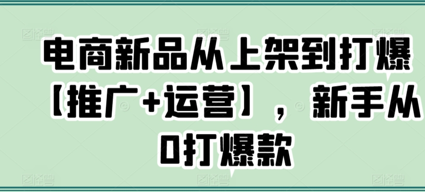 电商新品从上架到打爆【推广+运营】，新手从0打爆款-乌龙学社