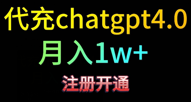 代充chatgpt4，日入500+，精准引流，暴力变现【揭秘】-乌龙学社