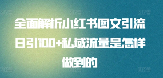 全面解析小红书图文引流日引100+私域流量是怎样做到的【揭秘】-乌龙学社