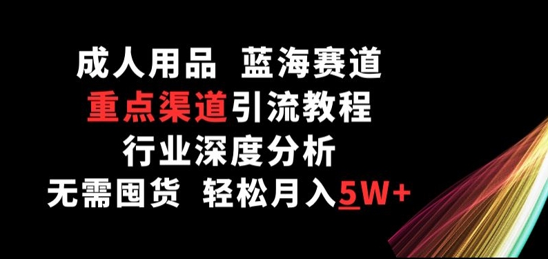 成人用品，蓝海赛道，重点渠道引流教程，行业深度分析，无需囤货，轻松月入5W+【揭秘】-乌龙学社