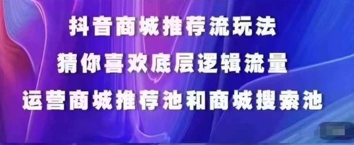 抖音商城运营课程，猜你喜欢入池商城搜索商城推荐人群标签覆盖-乌龙学社
