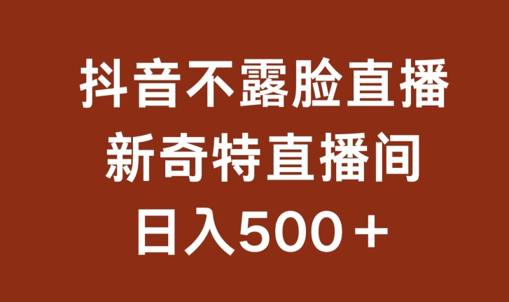 不露脸挂机直播，新奇特直播间，日入500+【揭秘】-乌龙学社