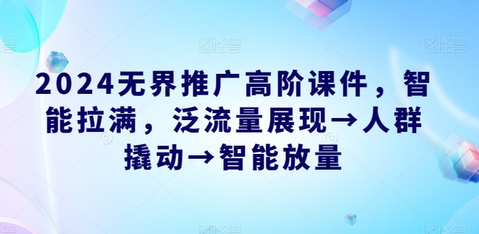 2024无界推广高阶课件，智能拉满，泛流量展现→人群撬动→智能放量-乌龙学社