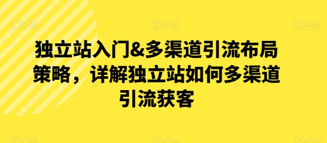 独立站入门&多渠道引流布局策略，详解独立站如何多渠道引流获客-乌龙学社