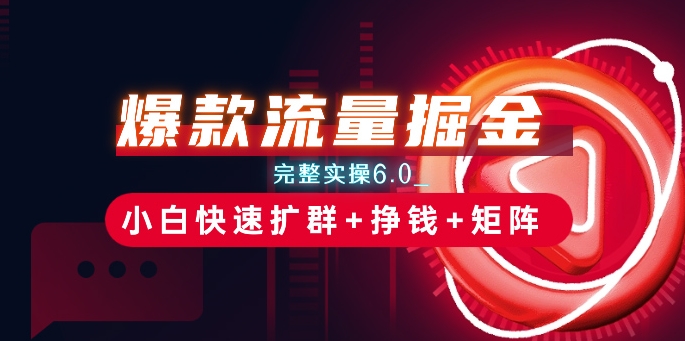 爆款流量掘金_完整实操6.0_小白快速扩群+挣钱+矩阵思路【揭秘】-乌龙学社