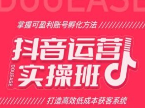 抖音运营实操班，掌握可盈利账号孵化方法，打造高效低成本获客系统-乌龙学社