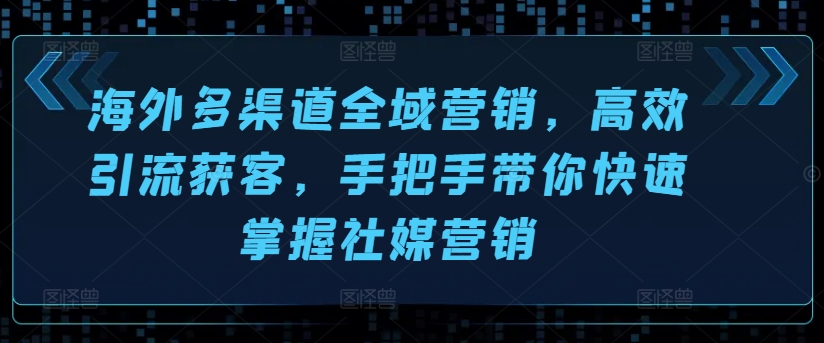 海外多渠道全域营销，高效引流获客，手把手带你快速掌握社媒营销-乌龙学社