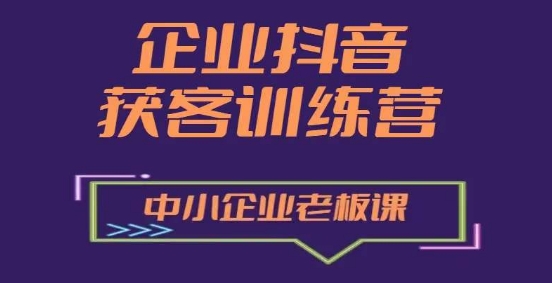 企业抖音营销获客增长训练营，中小企业老板必修课-乌龙学社