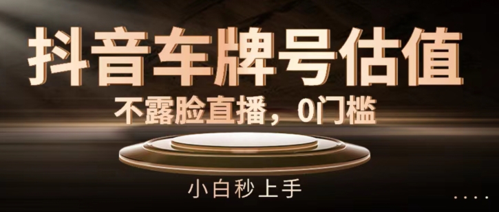 抖音车牌号估值，不露脸直播，0门槛，小白秒上手【揭秘】-乌龙学社