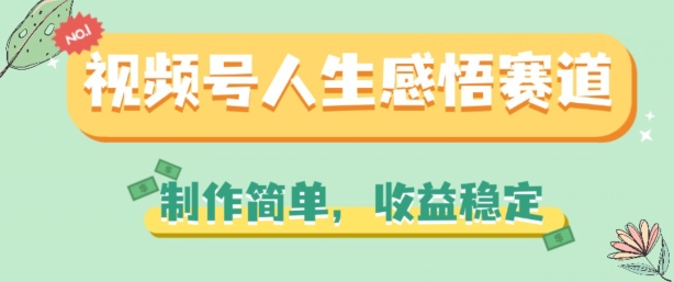 视频号人生感悟赛道，制作简单，收益稳定【揭秘】-乌龙学社