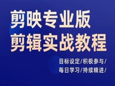 剪映专业版剪辑实战教程，目标设定/积极参与/每日学习/持续精进-乌龙学社