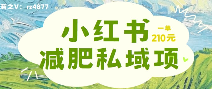 小红书减肥粉，私域变现项目，一单就达210元，小白也能轻松上手【揭秘】-乌龙学社
