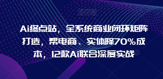 Ai终点站，全系统商业闭环矩阵打造，帮电商、实体降70%成本，12款Ai联合深度实战【0906更新】-乌龙学社