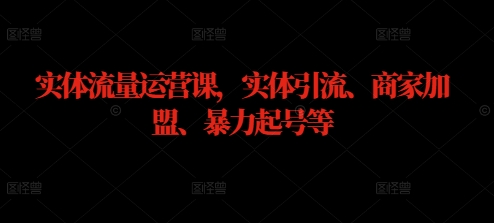 实体流量运营课，实体引流、商家加盟、暴力起号等-乌龙学社
