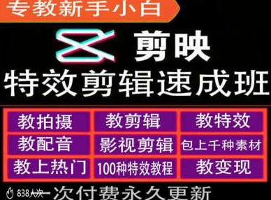 剪映特效教程和运营变现教程，特效剪辑速成班，专教新手小白-乌龙学社