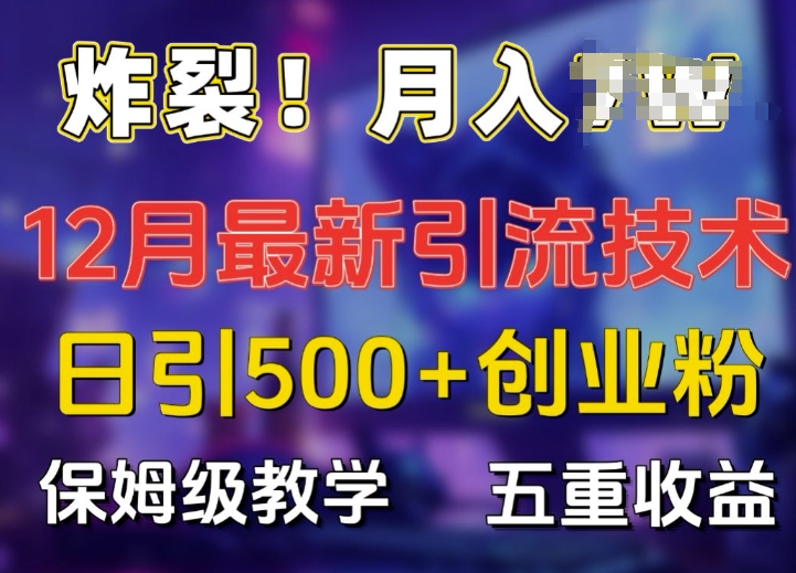 炸裂!揭秘12月最新日引流500+精准创业粉，多重收益保姆级教学-乌龙学社