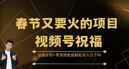 春节又要火的项目视频号祝福，分成计划+带货双收益，轻松月入几个W【揭秘】-乌龙学社