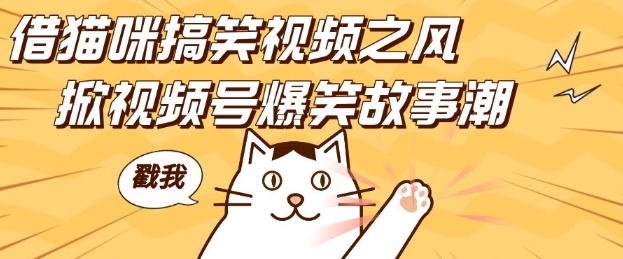 借猫咪搞笑视频之风，掀视频号爆笑故事潮，轻松日入四位数，无门槛快速入门!-乌龙学社