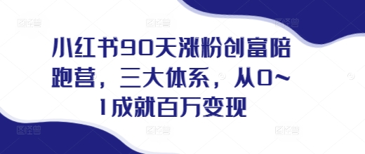 小红书90天涨粉创富陪跑营，​三大体系，从0~1成就百万变现，做小红书的最后一站-乌龙学社