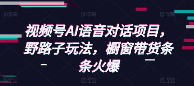 视频号AI语音对话项目，野路子玩法，橱窗带货条条火爆-乌龙学社