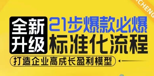 21步爆款必爆标准化流程，全新升级，打造企业高成长盈利模型-乌龙学社