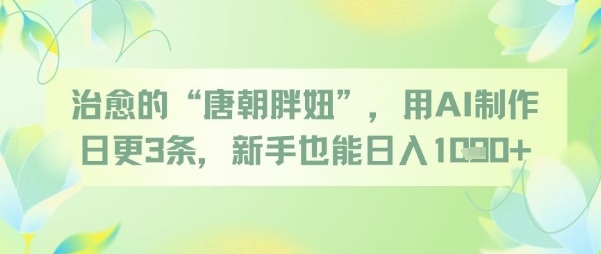 治愈的“唐朝胖妞”，用AI制作日更3条，新手也能日入多张-乌龙学社