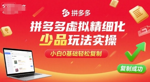 拼多多虚拟精细化少品玩法实操，小白0基础轻松复制-乌龙学社