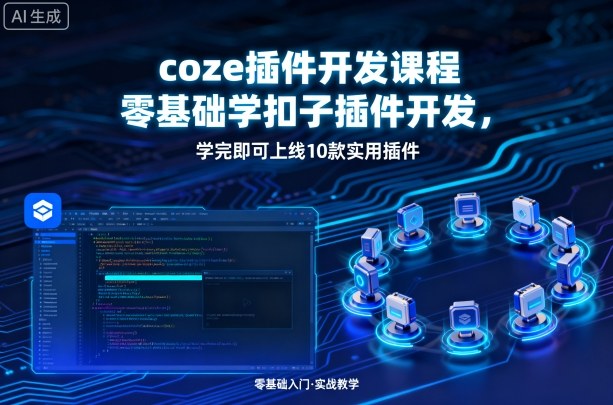 coze插件开发课程，零基础学扣子插件开发，学完即可上线10款实用插件-乌龙学社