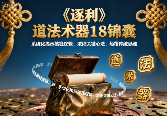 《逐利》道法术器18锦囊，系统化揭示搞钱逻辑，浓缩关键心法，颠覆传统思维-乌龙学社