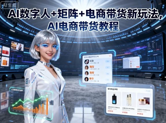 AI数字人+矩阵+电商带货新玩法，AI电商带货教程-乌龙学社