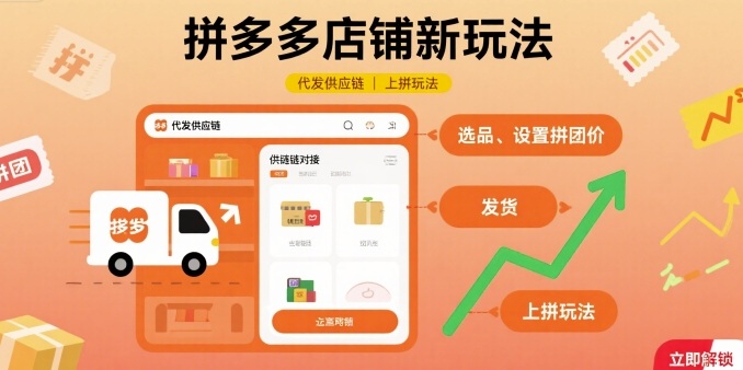 拼多多店铺新玩法，代发供应链上拼玩法-乌龙学社