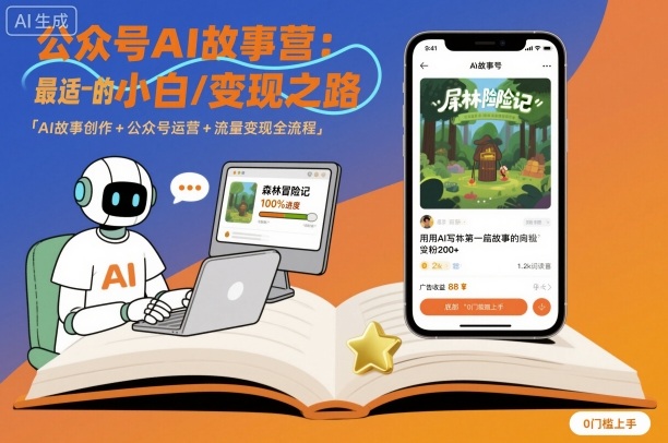 公众号ai故事营，最适合小白的自媒体变现之路-乌龙学社